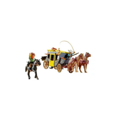 Playmobil Diligenza e Bandito del Far West 71862 – Set Western con Cavalli, Personaggi e Accessori, 58 Pezzi, 4-10 Anni