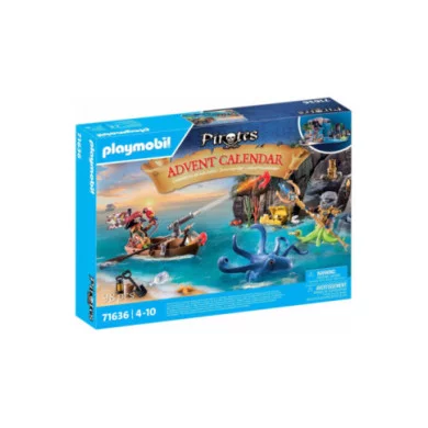 Playmobil Calendario dell’Avvento Pirati 71636 – Set con Polpo Gigante, Tesoro e Personaggi, 98 Pezzi, 4-10 Anni