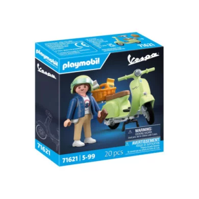 Playmobil Vespa 150 Sprint Veloce 1969 71621 – Scooter Verde Chiaro con Personaggio, Casco e Accessori, 20 Pezzi, 5-99 Anni