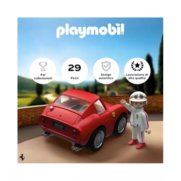 Playmobil Ferrari 250 GTO 71856 – Auto Sportiva Rossa con Pilota, Tettuccio Apribile e Dettagli Realistici, 29 Pezzi, 5-99 Anni