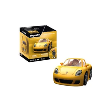 Playmobil Porsche Carrera GT 71859 – Auto Sportiva Gialla con Pilota, Tettuccio Apribile , 25 Pezzi, 5-99 Anni