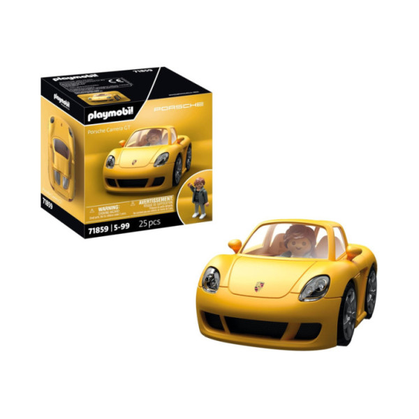 Playmobil Porsche Carrera GT 71859 – Auto Sportiva Gialla con Pilota, Tettuccio Apribile , 25 Pezzi, 5-99 Anni