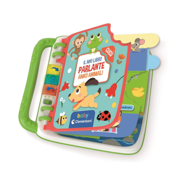 Baby Libro Parlante Amici Animali – Gioco Educativo Interattivo Clementoni 12+ Mesi, Numeri Colori Forme e Versi degli Animali