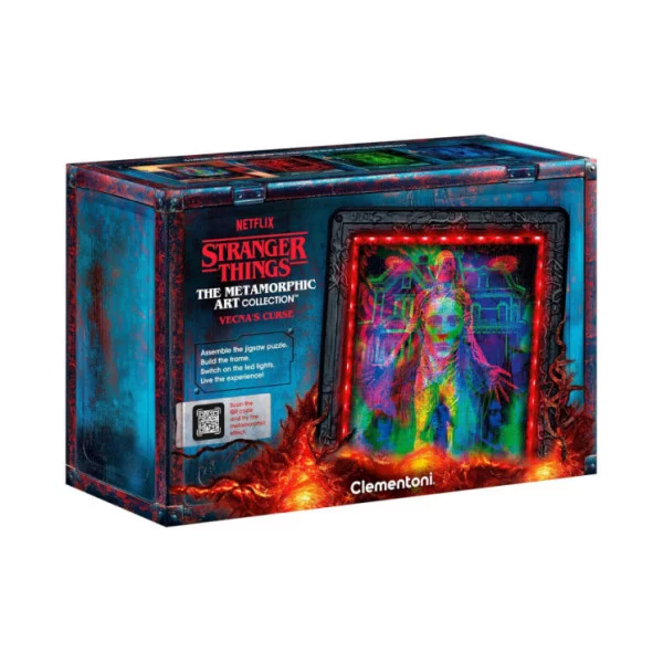 Stranger Things Vecna’s Curse – Puzzle LED 520 Pezzi Metamorphic Art Collection, Quadro Interattivo 49x36 cm Clementoni