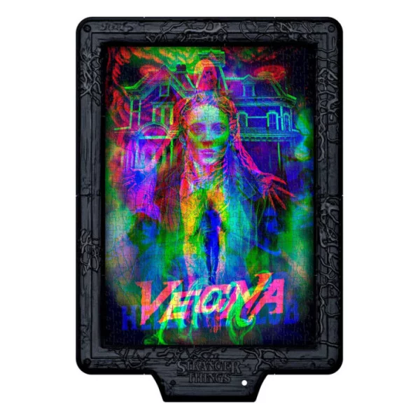 Stranger Things Vecna’s Curse – Puzzle LED 520 Pezzi Metamorphic Art Collection, Quadro Interattivo 49x36 cm Clementoni