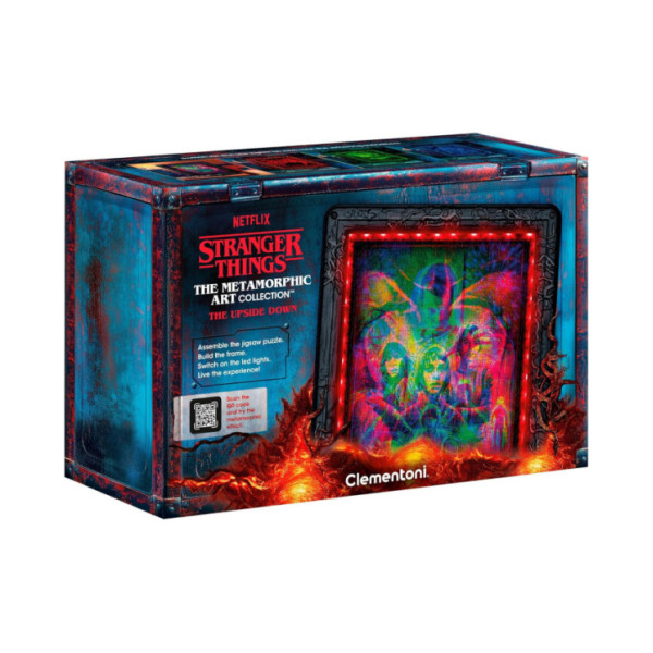Stranger Things The Upside Down – Puzzle LED 520 Pezzi Metamorphic Art Collection, Quadro Interattivo 49x36 cm Clementoni