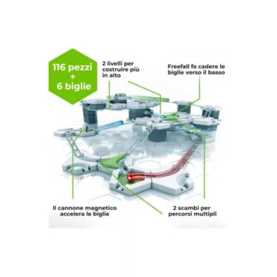 GraviTrax Starter Set – Pista Biglie STEM con 118 Pezzi per Bambini 8+ Anni, Gioco Scientifico e di Costruzione Ravensburger