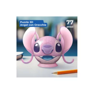Puzzle 3D Disney Angel – Puzzle 3D da 77 Pezzi per Bambini 6+ Anni, Modello Stitch con Orecchie Ravensburger