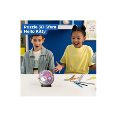 Puzzle 3D Ball Hello Kitty – Puzzle Sferico da 73 Pezzi per Bambini 6+ Anni,  Ravensburger