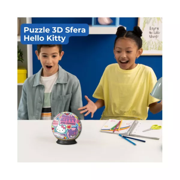 Puzzle 3D Ball Hello Kitty – Puzzle Sferico da 73 Pezzi per Bambini 6+ Anni,  Ravensburger