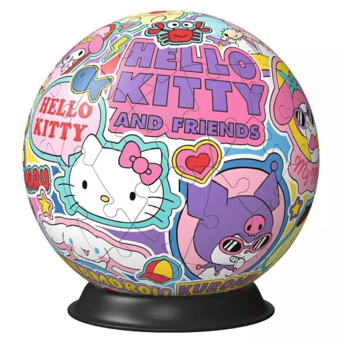 Puzzle 3D Ball Hello Kitty – Puzzle Sferico da 73 Pezzi per Bambini 6+ Anni,  Ravensburger