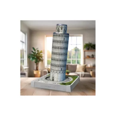 Puzzle 3D Iconics Torre di Pisa LED –  216 Pezzi per Bambini 8+ Anni e Adulti, Puzzle Luminoso Decorativo Ravensburger