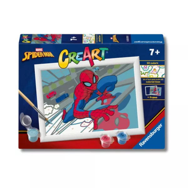 CreArt Serie E Spiderman – Kit Pittura con Numeri per Bambini 7+ Anni Ravensburger