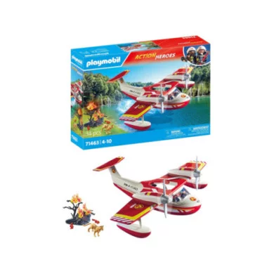Playmobil Action Heroes 71463 Idrovolante dei Pompieri – Aereo Antincendio con Vigile del Fuoco, Gioco di Ruolo 4+ Anni