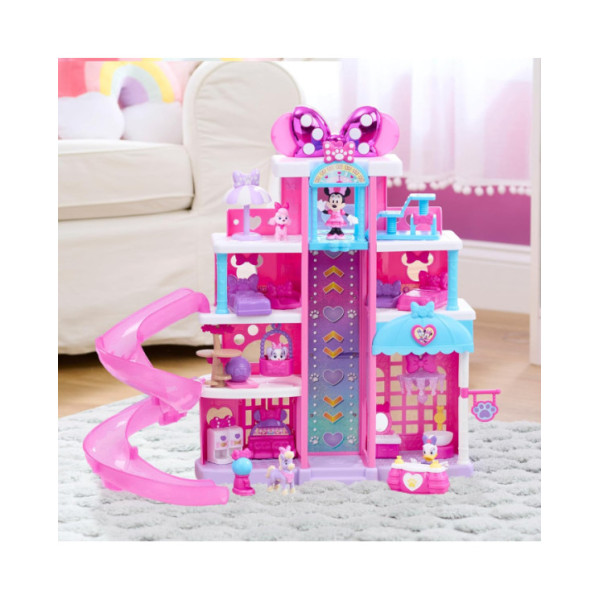 Disney Junior Minnie Mouse Pet Hotel Playset – Hotel degli Animali con Luci e Suoni, 23 Pezzi, 3+ Anni Just Play
