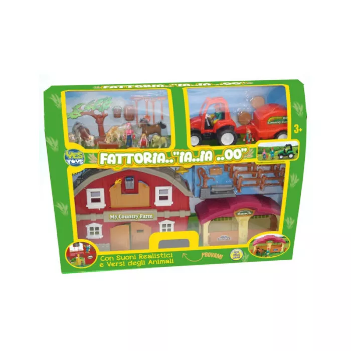 Fattoria Completa IA..IA..OO – Set Gioco con Suoni Reali, Animali, Trattore e Personaggi per Bambini 3+ Anni