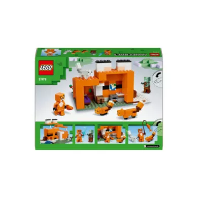 LEGO Minecraft 21178 Il Capanno della Volpe, Giocattolo con Personaggi, Animali e Accessori, Regalo per Gamer e Bambini 8+