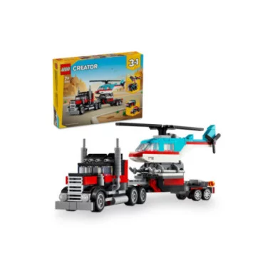 LEGO Creator 31146 3in1 Autocarro con Elicottero, Giochi per Bambini 7+ Anni Ricostruibile in Aereo e Cisterna o Auto e SUV