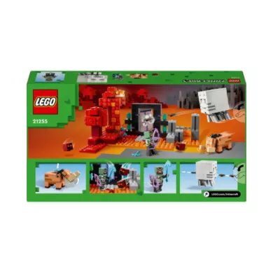 LEGO Minecraft 21255 Agguato nel Portale del Nether, Gioco per Bambini di 8+ Anni, Set con Scene di Battaglia e Personaggi