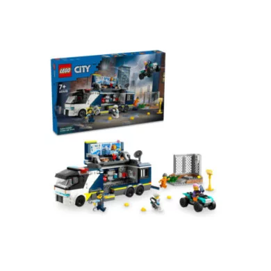 LEGO City 60418 Camion Laboratorio Mobile della Polizia, Giocattolo per Bambini di 7+ Anni con Quad Bike e 5 Minifigure
