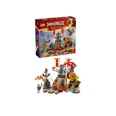 LEGO NINJAGO 71818 Torneo: Arena di Battaglia, Giochi per Bambini 7+ Anni con 6 Minifigure e Tempio con Funzioni da Costruire