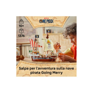 LEGO ONE PIECE 75639 La Nave Pirata Going Merry, Barca Giocattolo con 5 Minifigure tra cui Luffy, Zoro e Nami per Bambini 10+