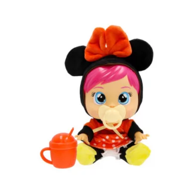 Cry Babies Minnie – Bambola Interattiva che Piange Vere Lacrime con Pigiamino e Accessori, Giocattolo 18+ Mesi IMC Toys