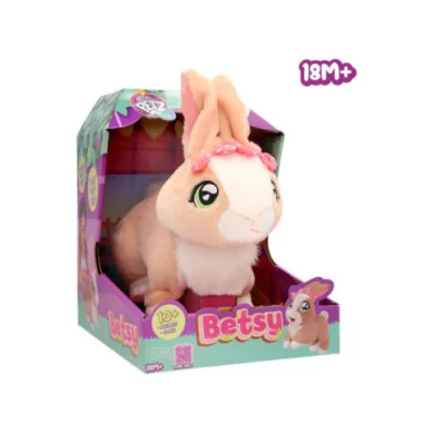 Club Petz Betsy – Coniglietta Interattiva che Salta, Muove le Orecchie e Fa Suoni, Peluche 23 cm per Bambini 3+ Anni IMC Toys