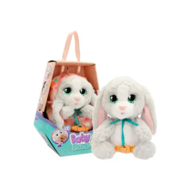 Baby Paws Bunny – Peluche Interattivo con Suoni e Occhi che si Chiudono, Accessori Inclusi 18+ Mesi IMC Toys