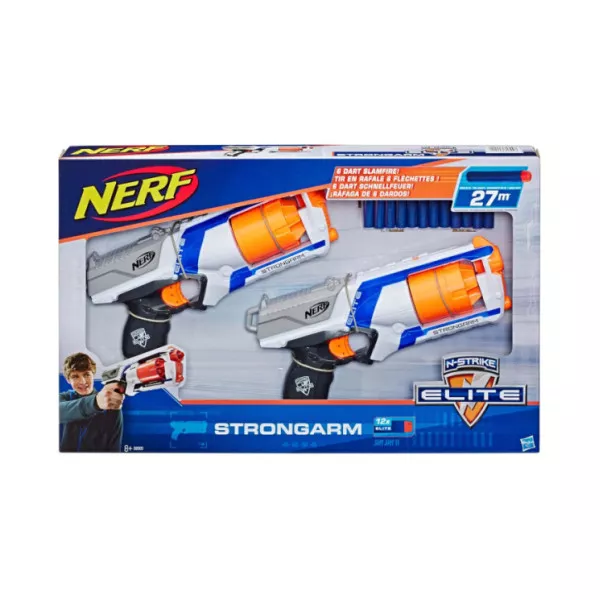 Nerf N-Strike Elite Strongarm – Set 2 Blaster con 12 Dardi Foam, Gittata 27 m per Bambini 8+ Anni Hasbro