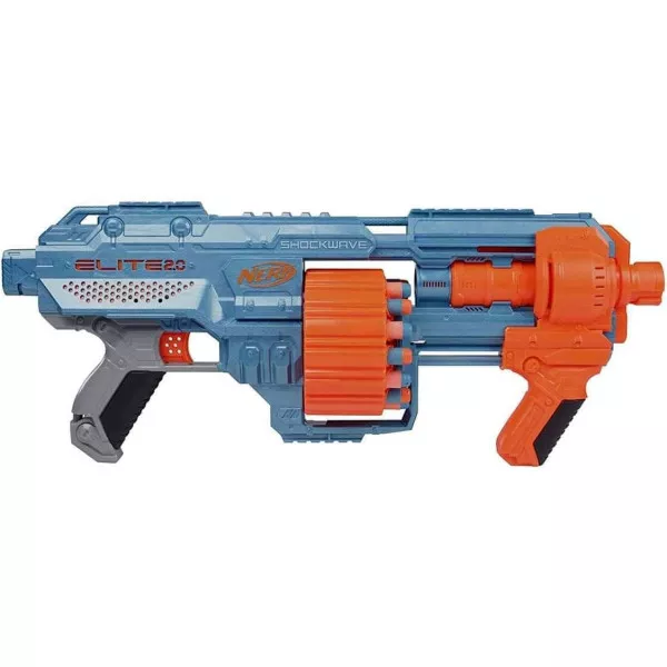 Nerf Elite 2.0 Shockwave RD-15 – Blaster Giocattolo a Pompa con 30 Dardi, Gittata 27 m per Bambini 8+ Anni Hasbro