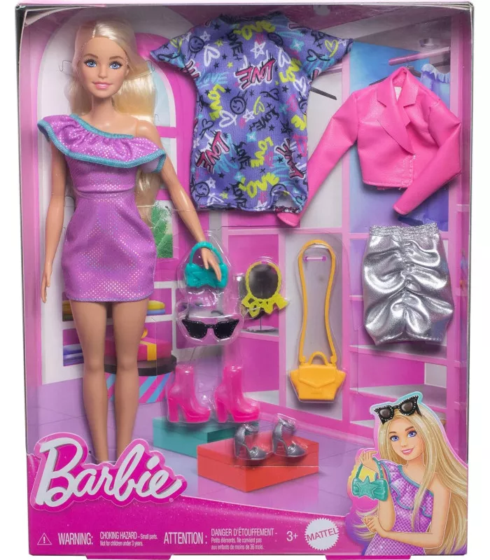 Barbie Fashionista Notte – Bambola con Look alla Moda, Abiti e