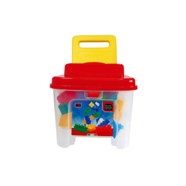 Sediolina Trasparente con Costruzioni Gran Block – 26 Mattoncini Colorati per Bambini 3+ Anni