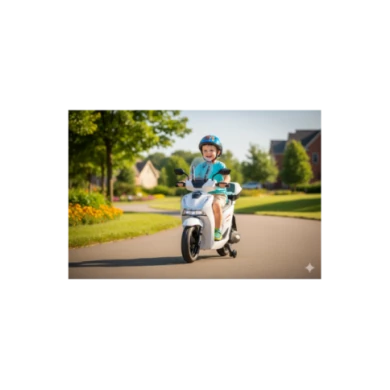 Moto Elettrica per Bambini Honda SH125 12V – Moto con Licenza Ufficiale, Ruote EVA e Sedile in Pelle Bianca