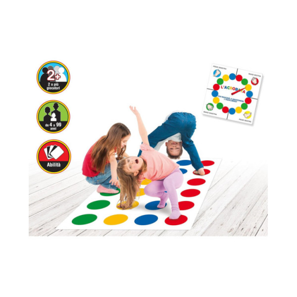 Gioco L’Acrobata Sfida di Equilibrio e Abilità con Tappeto Colorato per Bambini e Famiglia Teorema