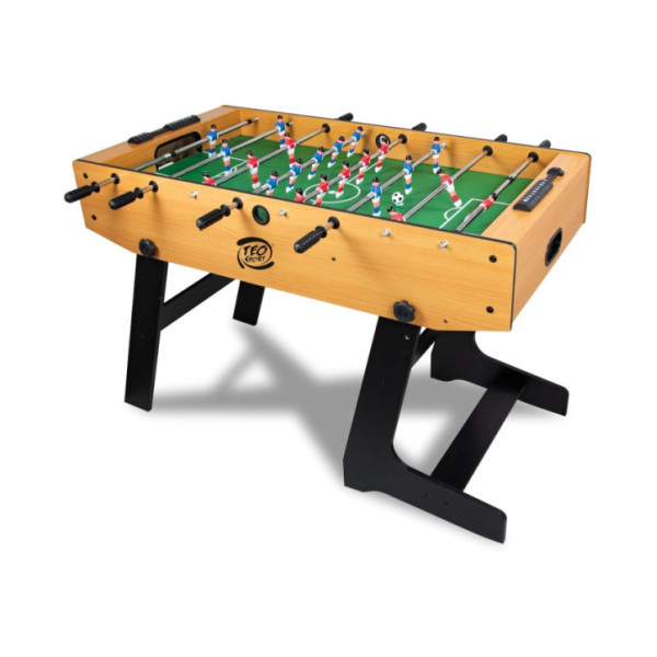 Calcio Balilla in Legno Pieghevole  Biliardino da Casa con Aste Telescopiche, 2 Palline e Segnapunti Teorema