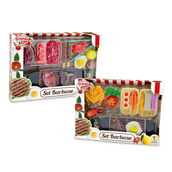 Set Barbecue Grande Chef Teorema  Gioco Cucina con Griglia, Cibi e Accessori per Bambini 3+ Anni, Modello Casuale all’Ordine