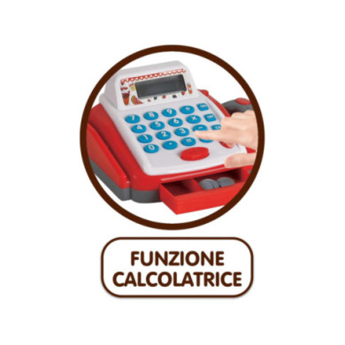 Cassa Giocattolo con Carrello Spesa Grande Chef Teorema  Set Supermercato con Luci, Suoni, Scanner e Soldi Finti per Bambini