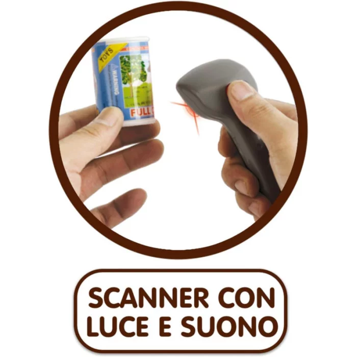 Cassa Giocattolo con Carrello Spesa Grande Chef Teorema  Set Supermercato con Luci, Suoni, Scanner e Soldi Finti per Bambini