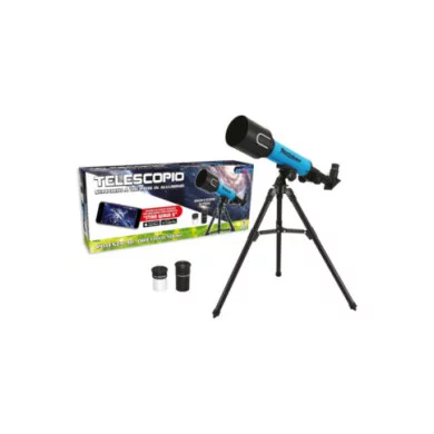 Telescopio Astronomico Teorema 74211 con Treppiede in Alluminio e Obiettivo 50mm, Set Educativo per Bambini e Principianti