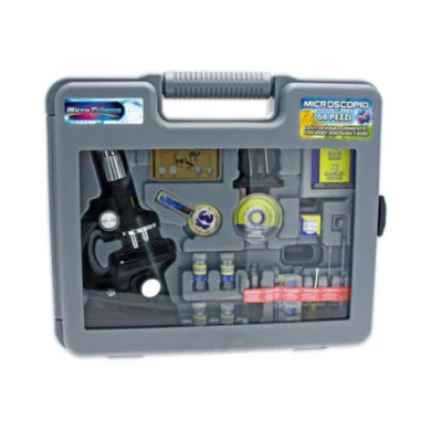 Valigetta con Microscopio in Metallo 68 Pezzi, Ingrandimenti 100 a 1200x, Set Scientifico Educativo per Bambini 8+ Anni Teorema