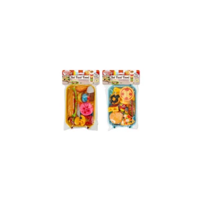 Set Fast Food Grande Chef  Gioco Alimentare per Bambini Panini, Patatine, Pizza e Bevande in Plastica, Modello Casuale Teorema