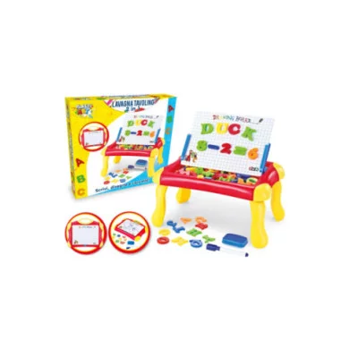 Lavagna Tavolino 2 in 1 Magnetica  Gioco Educativo Scrivi e Cancella per Bambini 3+ Anni Plasti Art Teorema