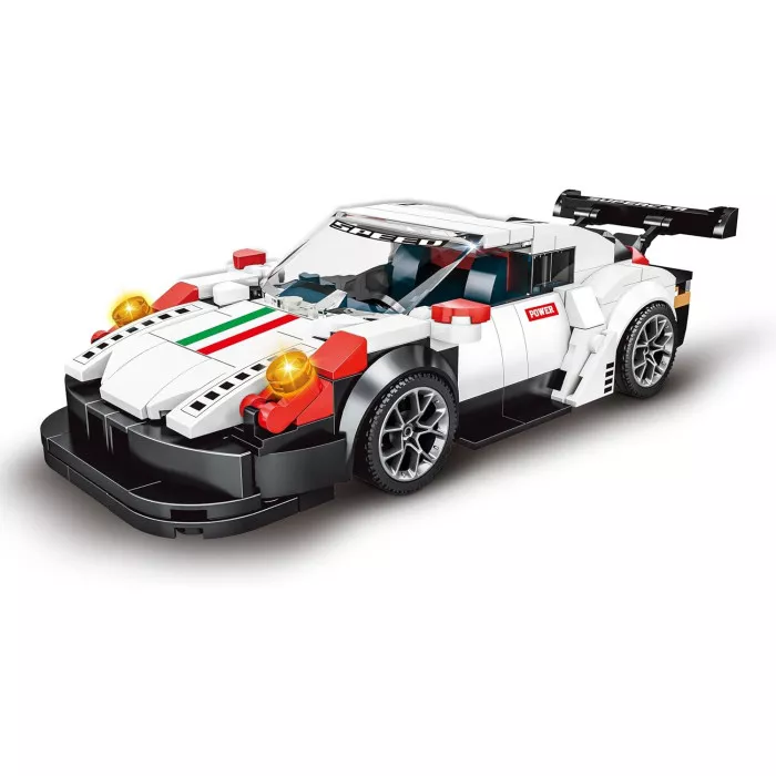 Crazy Drag Racing Deluxe Edition  Auto da Corsa Bianca 322 Pezzi, Gioco STEM Costruzioni 5+ Anni Teorema