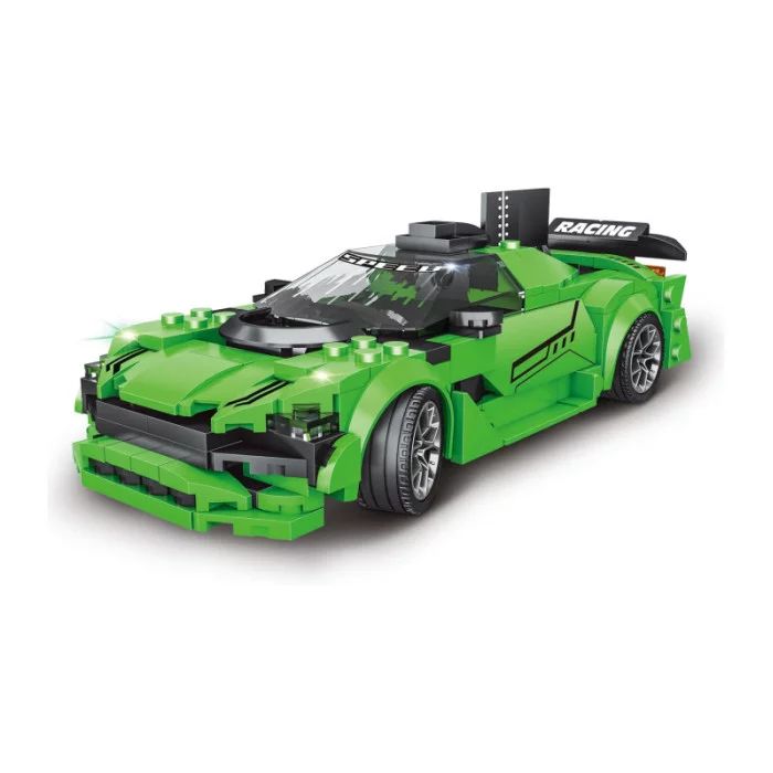 Crazy Drag Racing Deluxe Edition  Auto da Corsa Verde 398 Pezzi, Gioco STEM da Costruire 5+ Anni Teorema