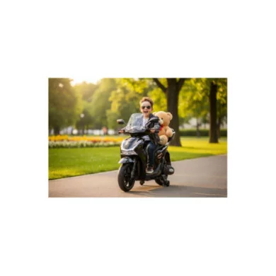 Moto Elettrica per Bambini Honda SH125 12V - Moto con Luci LED, Ruote EVA e Sedile in Pelle Nera Licenza Ufficiale