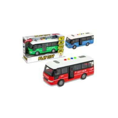 Bus a Frizione con Luci e Suoni Teorema 68769 – City Bus Giocattolo Scala 1:16, Colore Casuale