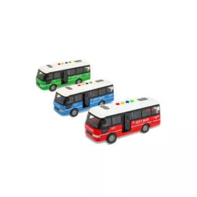 Bus a Frizione con Luci e Suoni Teorema 68769 – City Bus Giocattolo Scala 1:16, Colore Casuale