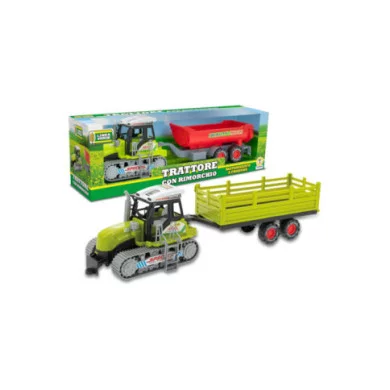 Trattore Cingolato con Rimorchio Teorema – Giocattolo a Frizione per Bambini, Colore Casuale