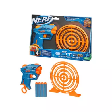 Nerf Elite 2.0 Duo Targeting Set – Pistola Lancia Dardi con Bersaglio e 4 Freccette in Schiuma Hasbro 8+ Anni